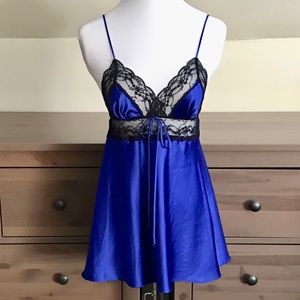 NWOT Victoria’s Secret Royal Blue Satin Chemise